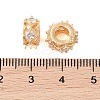 Hollowed Brass Micro Pave Clear Cubic Zirconia European Beads KK-B100-024G-3