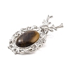 Natural Tiger Eye Pendants G-A226-02P-02-2