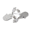 Hamsa Hand 304 Stainless Steel Polymer Clay Rhinestone Dangle Earrings EJEW-L283-012P-2