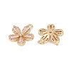 Rack Plating Brass Micro Pave Cubic Zirconia Pendants KK-C082-01G-04-2