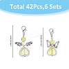 6 Sets 2 Styles Angel Acrylic Pendant Decorations HJEW-FH0001-58-2