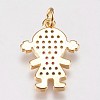 Brass Micro Pave Cubic Zirconia Pendants KK-I614-062G-2
