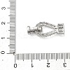 Brass Micro Pave Clear Cubic Zirconia Fold Over Clasps KK-U059-60P-3