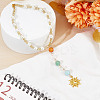 Natural Gemstone & Alloy Sun Pendant Car Hanging Ornaments HJEW-DR00027-4