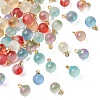 60Pcs 6 Colors Two Tone Transparent Spray Painted Glass Pendants GLAA-YW0004-45-2