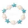 Synthetic Turquoise Beaded Stretch Bracelets for Men Women BJEW-JB11760-02-2