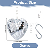 Heart Glass Mirror Ball Reflective Ball AJEW-WH0036-123A-2