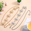 2Pcs 2 Colors Alloy Link Chain Belts AJEW-GF0009-21B-4