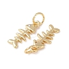 Brass Micro Pave Cubic Zirconia Charms KK-C143-41B-G-2
