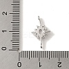 Brass Pave Clear Cubic Zirconia Star Links Connector Charms KK-K371-06P-3