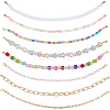 8Pcs 8 Styles Acrylic Beads & Aluminum Cable Chains & 304 Stainless Steel Baseball Cap Chain HJEW-SC0002-47-6