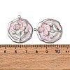 304 Stainless Steel Enamel Pendants STAS-P406-26C-P-3