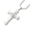 Alloy Cross Pandant Necklace with Link Chains LS-NJEW-K245-003P-1