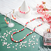 10 Strands Flat Round Handmade Polymer Clay Beads CLAY-PH0001-44W-5