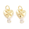 Brass with Clear Cubic Zirconia Charms KK-P271-27G-1