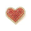 Heart Zinc Alloy Rhinestone Brooches for Backpack Clothes JEWB-R069-01B-G-1