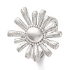Rack Plating Flower Brass Open Cuff Rings for Women RJEW-S242-11P-1