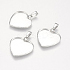 Tarnish Resistant 201 Stainless Steel Pendant Cabochon Settings STAS-P174-08P-1
