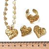 Heart 304 Stainless Steel Pendant Necklaces & Stud Earrings & Cuff Ring Sets for Women LS-SJEW-F226-01G-3