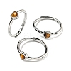Heart Natural Mixed Stone Adjustable Rings RJEW-Q818-02P-2