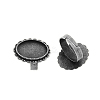 Vintage Adjustable Iron Finger Ring Components Alloy Cabochon Bezel Settings X-PALLOY-Q300-25AS-NR-1