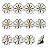12Pcs White Daisy Enamel Pins JEWB-PH0001-49B-1