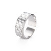 Non-Tarnish 304 Stainless Steel Grooved Wide Band Open Cuff Ring for Women RJEW-N038-046P-3