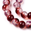 Transparent Crackle Baking Painted Glass Beads Strands DGLA-T003-01B-07-3