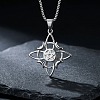 Vintage 304 Stainless Steel Witch Knot Pendant Necklaces WGBCAF0-01-3