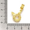 Rack Plating Brass Pave Clear Cubic Zirconia European Dangle Charms KK-H485-21P-3