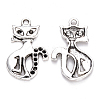 Tibetan Style Alloy Pendant Rhinestone Settings TIBEP-S319-059AS-RS-1