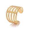 Ion Plating(IP) 304 Stainless Steel Chunky Open Cuff Ring for Women RJEW-A005-35G-2