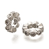 Rack Plating Brass Micro Pave Claer Cubic Zirconia European Beads KK-H508-15A-1