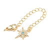 Brass Micro Pave Clear Cubic Zirconia Curb Chain Extender KK-G556-07G-2