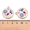 Printed Rack Plating Alloy Enamel Pendants ENAM-T020-02A-3