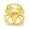 Rack Plating Brass Micro Pave Cubic Zirconia Spider Open Cuff Rings for Women RJEW-I104-22G-2