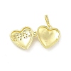 Brass Micro Pave Clear Cubic Zirconia Locket Pendants KK-H441-46LG-4