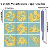 Nickel Metal Waterproof Self-Adhesive Picture Stickers DIY-WH20016-053-2