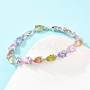Platinum Tone Brass Micro Pave Cubic Zirconia Tennis Bracelets BJEW-B160-07P-3