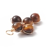 Natural Tiger Eye Copper Wire Wrapped Pendants PALLOY-JF01981-05-2
