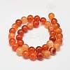 Round Natural Red Agate Bead Strands G-M257-10mm-26-3