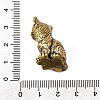 Brass Cat Miniature Figurines Statues for Home Office Desktop Ornament KK-S335-04AB-C-3