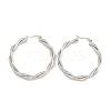 304 Stainless Steel Twist Ring Hoop Earrings for Women EJEW-U022-14P-1