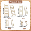 40Pcs 4 Style Unfinished Wooden Mini Ladders WOOD-OC0003-63-2