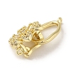 Brass Micro Pave Clear Cubic Zirconia Fold Over Clasps LS-KK-G499-16G-2