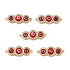 Handmade Lampwork Evil Eye Connector Charms ZIRC-L102-10G-2