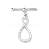 Brass Micro Pave Clear Cubic Zirconia Toggle Clasps KK-P234-66P-4