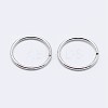 Anti-Tarnish Rhodium Plated 925 Sterling Silver Saw Cut Open Jump Rings STER-F036-02P-0.9x7mm-2