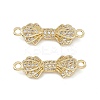 Brass Micro Pave Clear Cubic Zirconia Connector Charms KK-E068-VB394-2