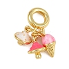 Brass Enamel European Dangle Charms KK-I352-25G-2